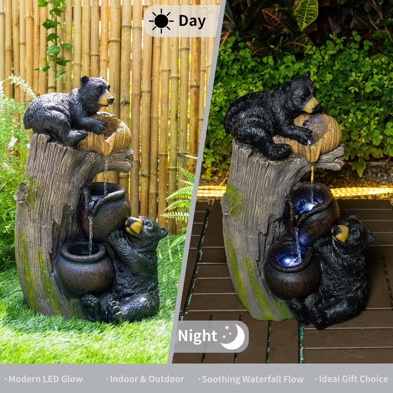 Bear Outdoor Water Fountain with LED Lights by HouseOfZazla