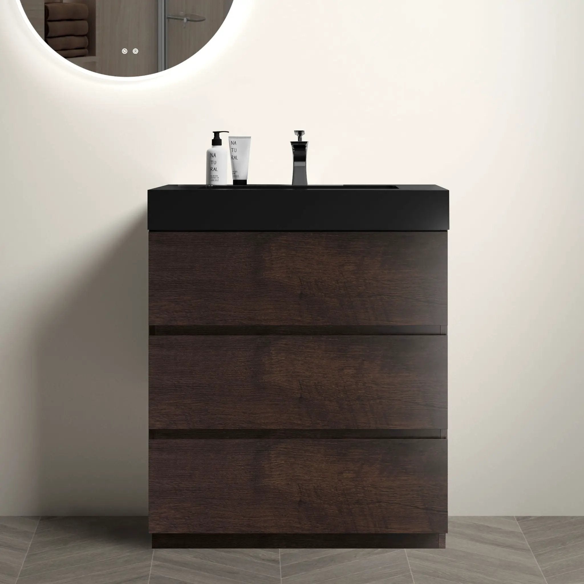 Alice - Bathroom Vanity With Large Storage Freestanding Bathroom Vanity, Sink For Modern Bathroom, One-Piece Sink Basin Without Drain And Faucet by Unique Piece Furniture