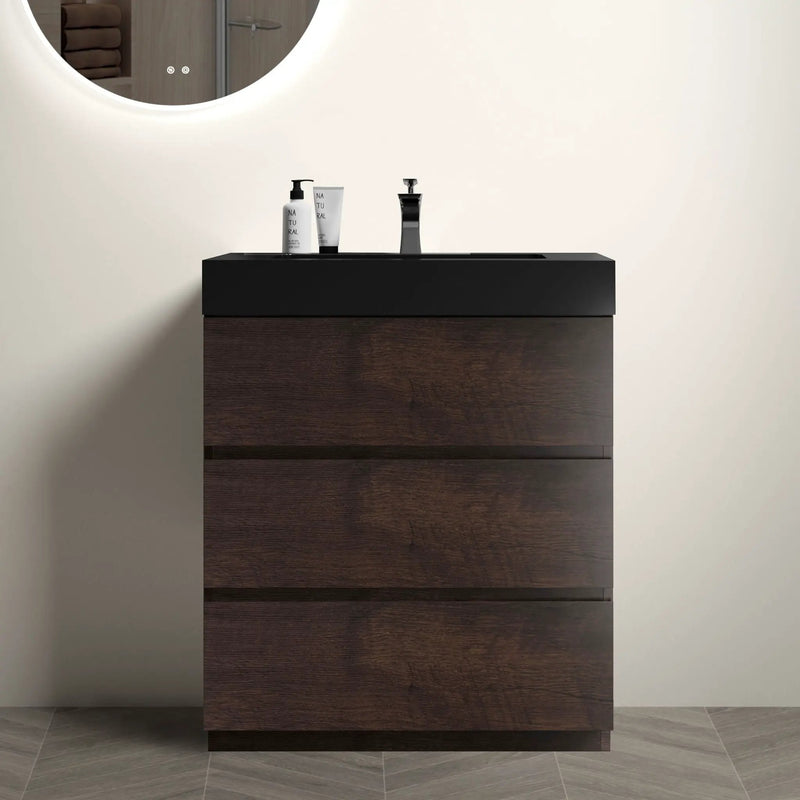 Alice - Bathroom Vanity With Large Storage Freestanding Bathroom Vanity, Sink For Modern Bathroom, One-Piece Sink Basin Without Drain And Faucet by Unique Piece Furniture