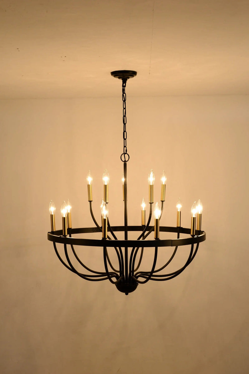18-Light Industrial Iron Candle Chandelier by HouseOfZazla