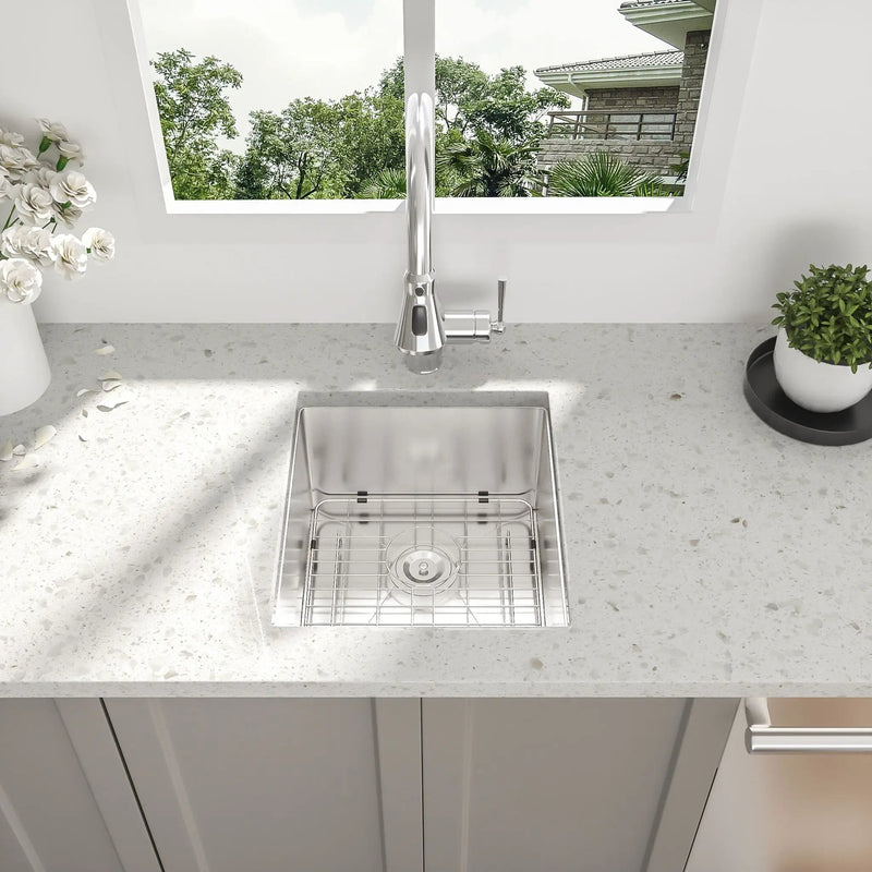 Modern Undermount Stainless Steel Kitchen Sink 16 Gauge, Deep Single Bowl by HouseOfZazla