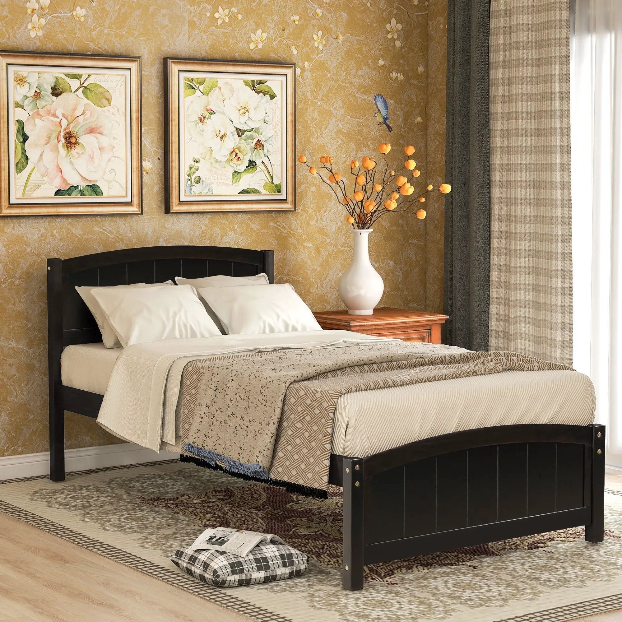 Platform Bed & Headboard, Footboard And Wood Slat Support by Unique Piece Furniture