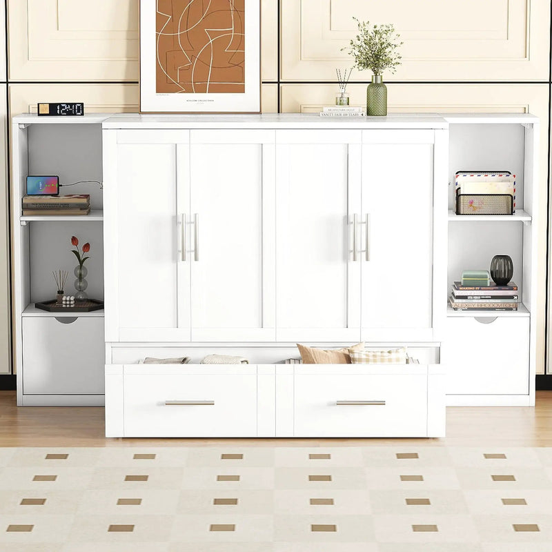 Murphy Bed With Shelves, Drawers And USB Ports by Unique Piece Furniture