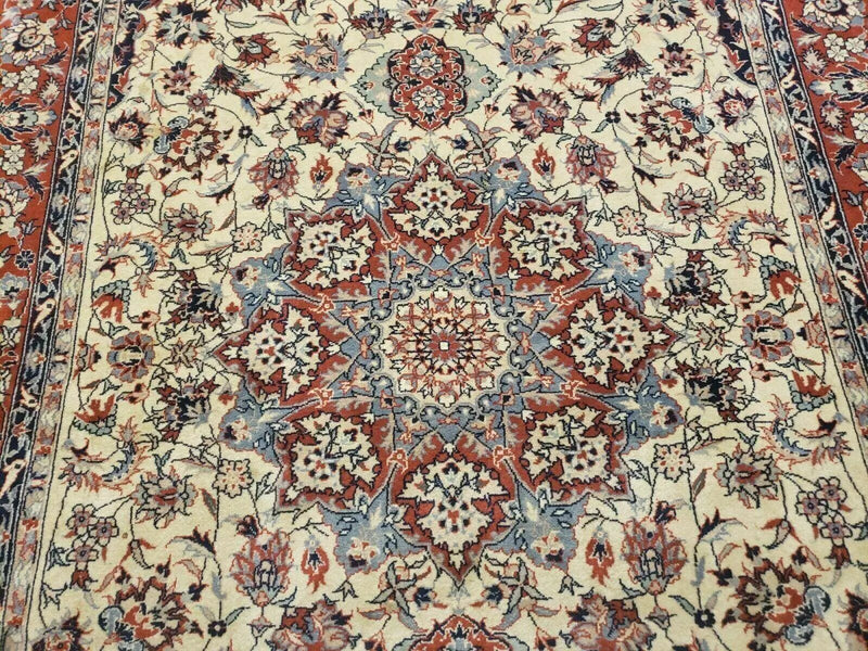 4' X 6' Handmade Ultra Fine Chinese Floral Oriental Wool Rug Hand Knotted Beige by Jewel Rugs