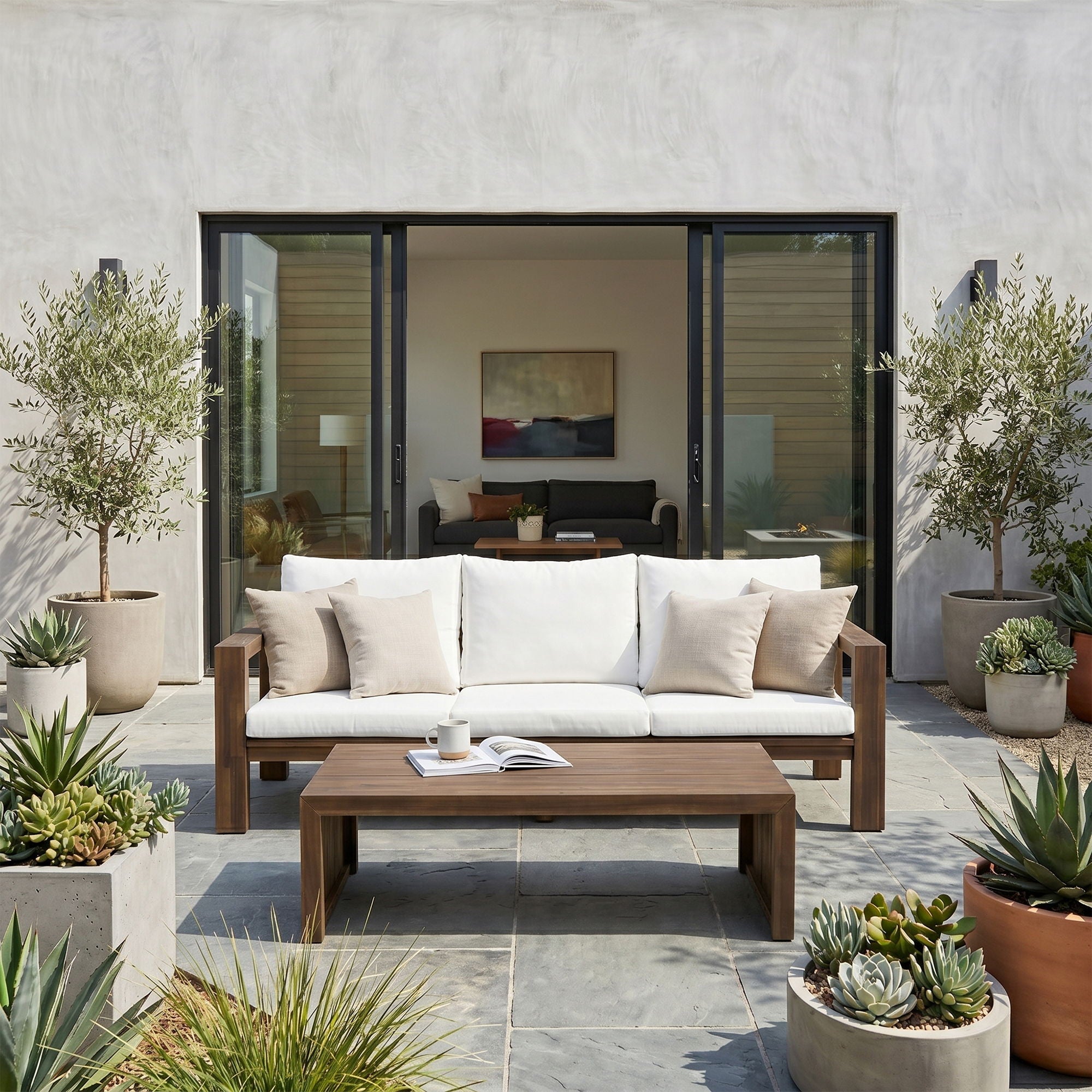 3 Seater Patio Set, Outdoor Sofa & Coffee Table Set by HouseOfZazla