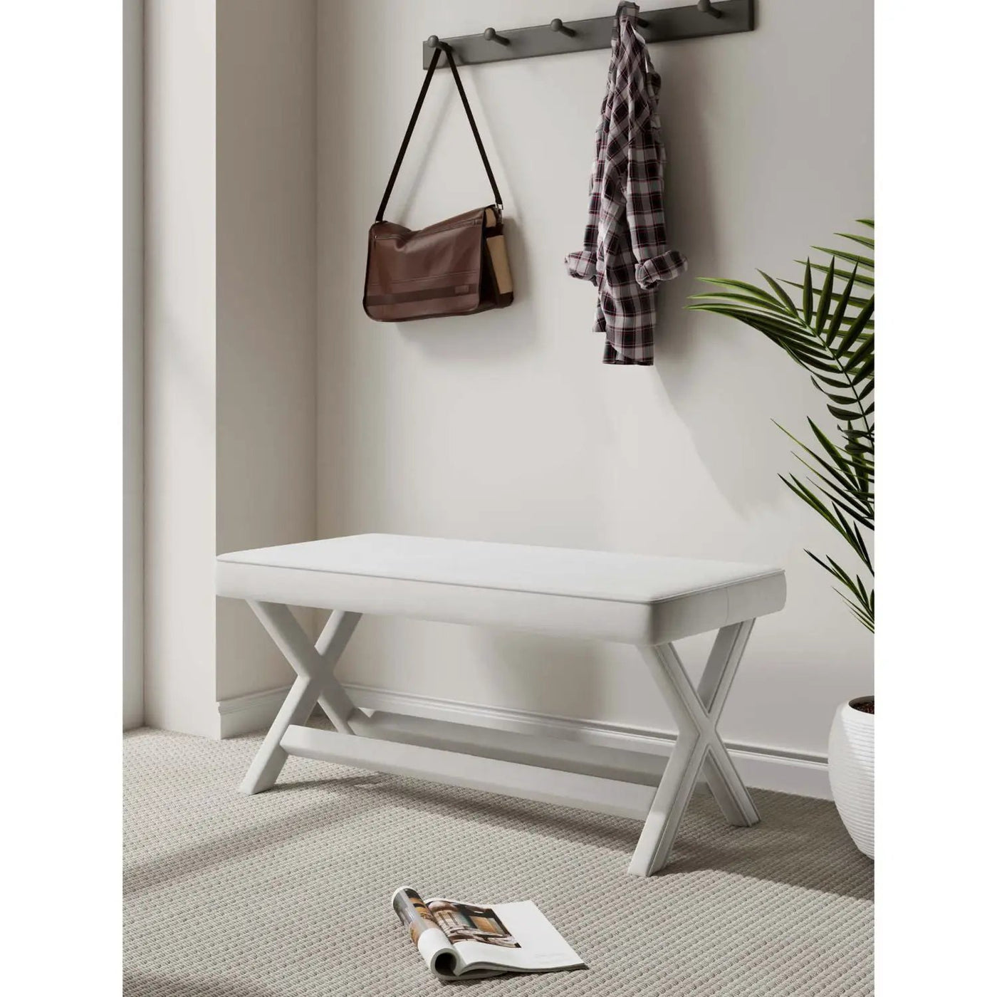 Abigail - Accent Bench With Piped Cushion by HouseOfZazla