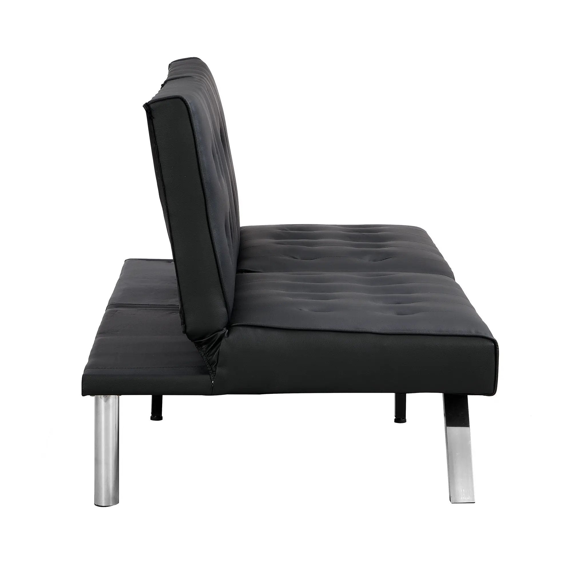 Contemporary Wood Frame Sofa Bed With Stainless Legs - Black by Unique Piece Furniture