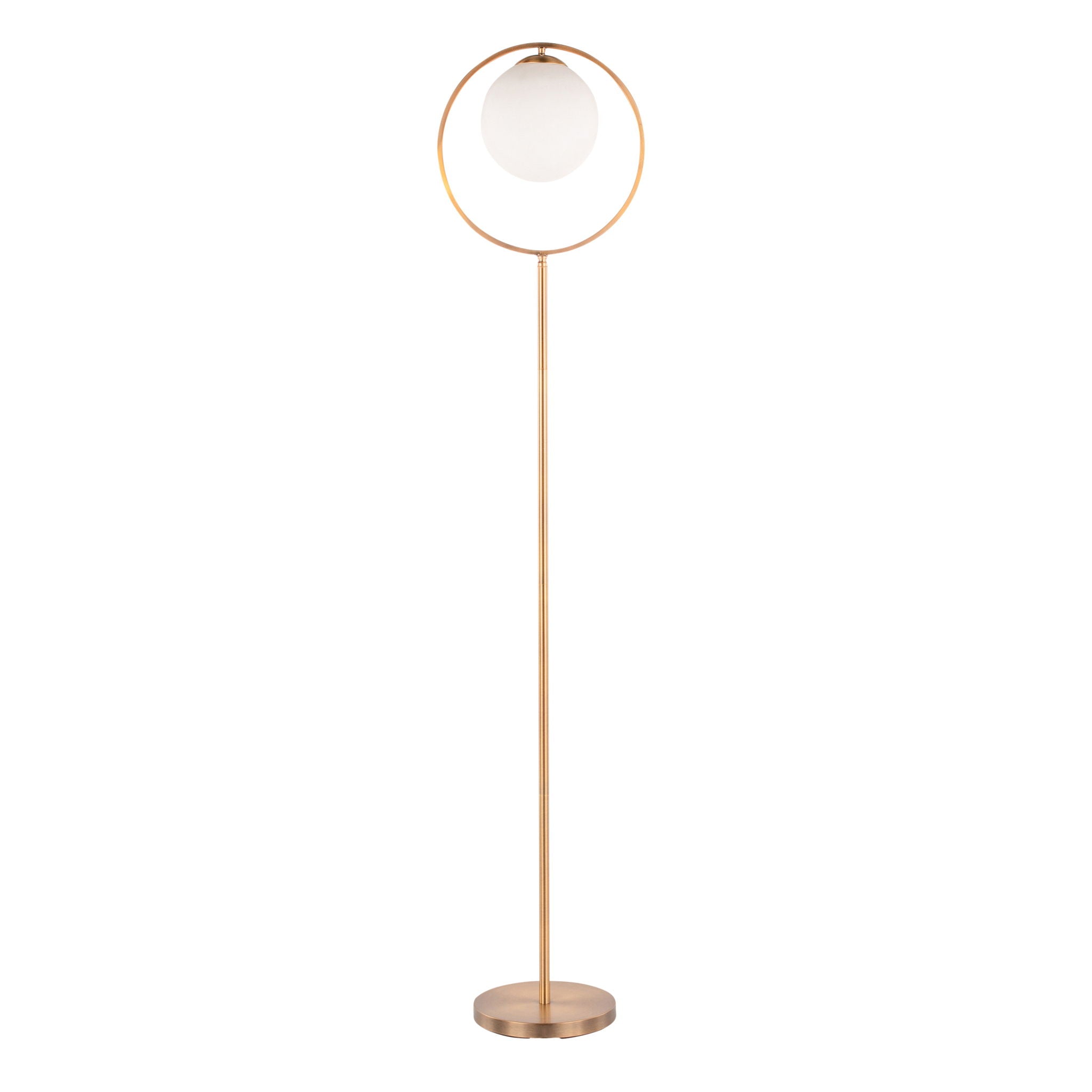Moon - Contemporary Floor Lamp - Gold / Frosted by HouseOfZazla