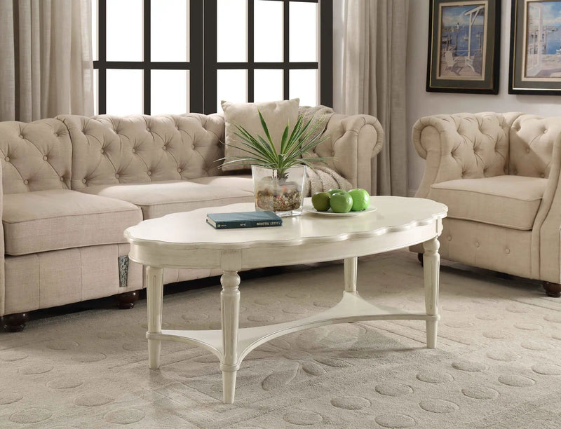 Fordon French Antique Coffee Table - Ivory by HouseOfZazla