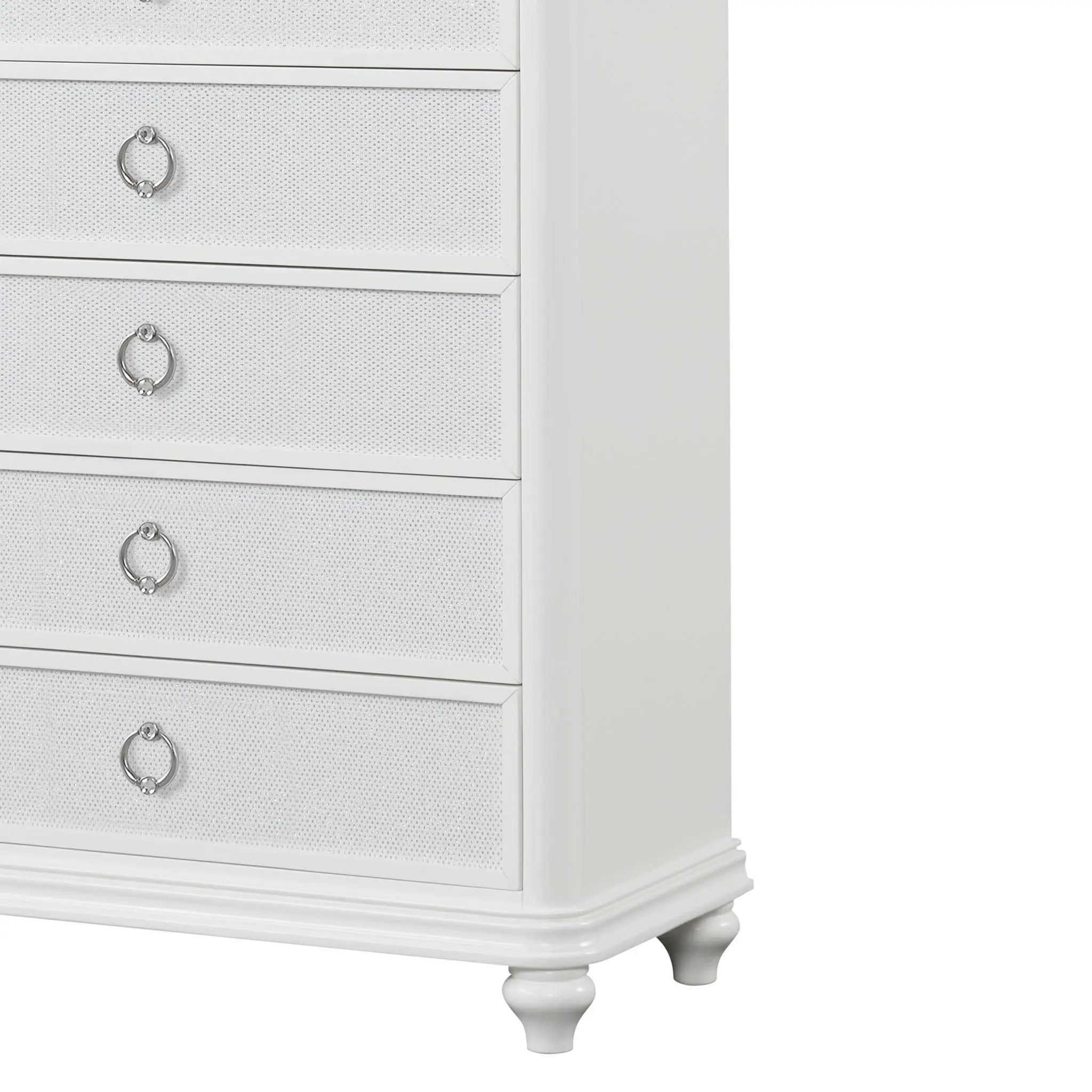 Abigale - 5 Drawer Chest With LED Lighting - White by HouseOfZazla