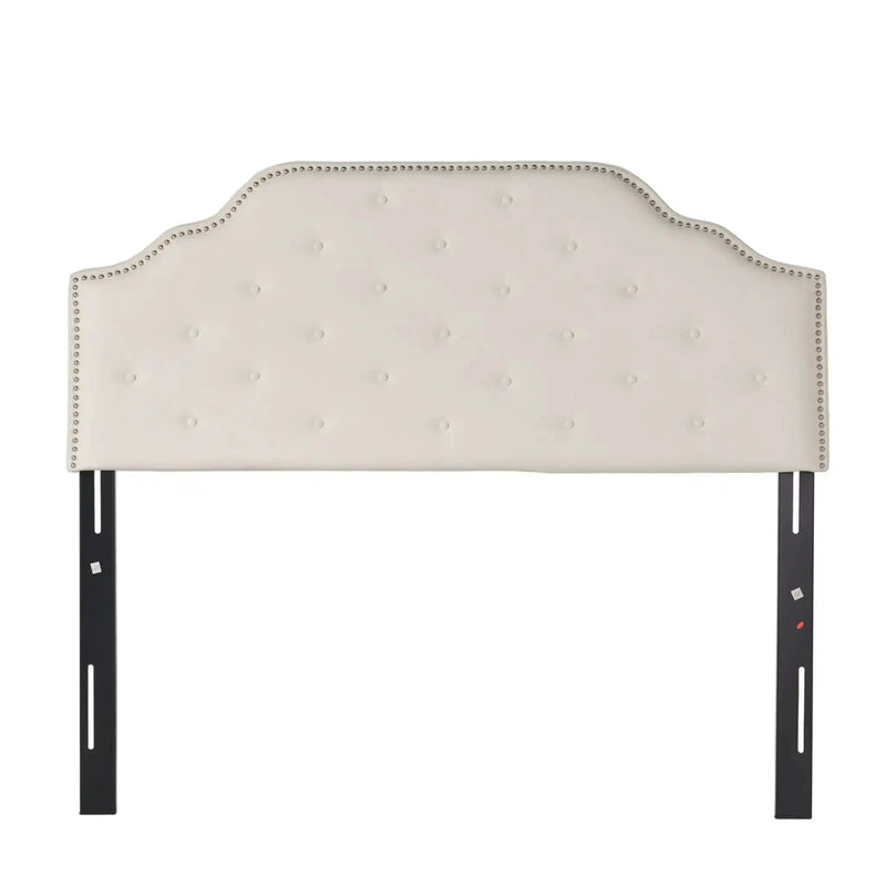 Charismatic Queen Size Headboard with Button Tufting and Nailhead Trim by HouseOfZazla