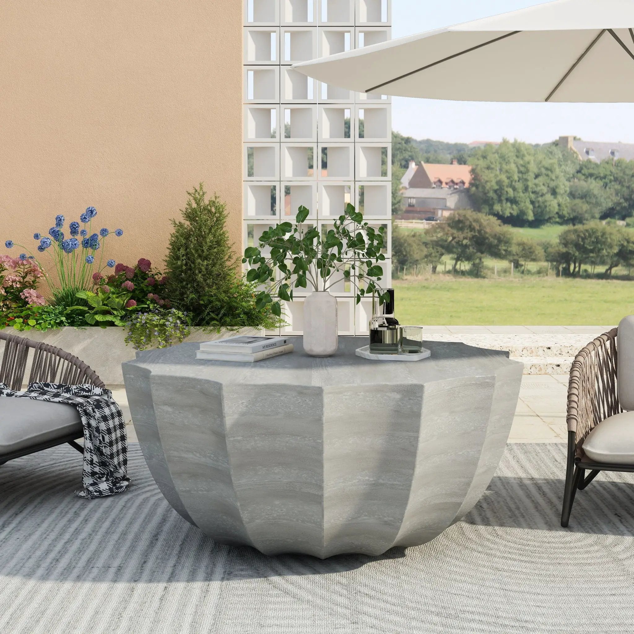 Modern Round Coffee Table For Indoor / Outdoor by Unique Piece Furniture
