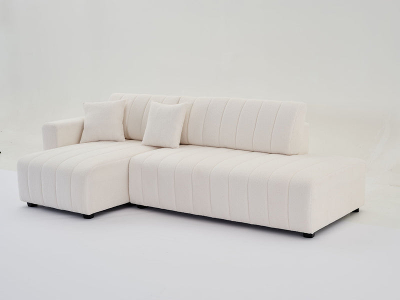 Jessica - Lamb Wool Sectional Sofa With Chaise, Versatile Configuration by HouseOfZazla