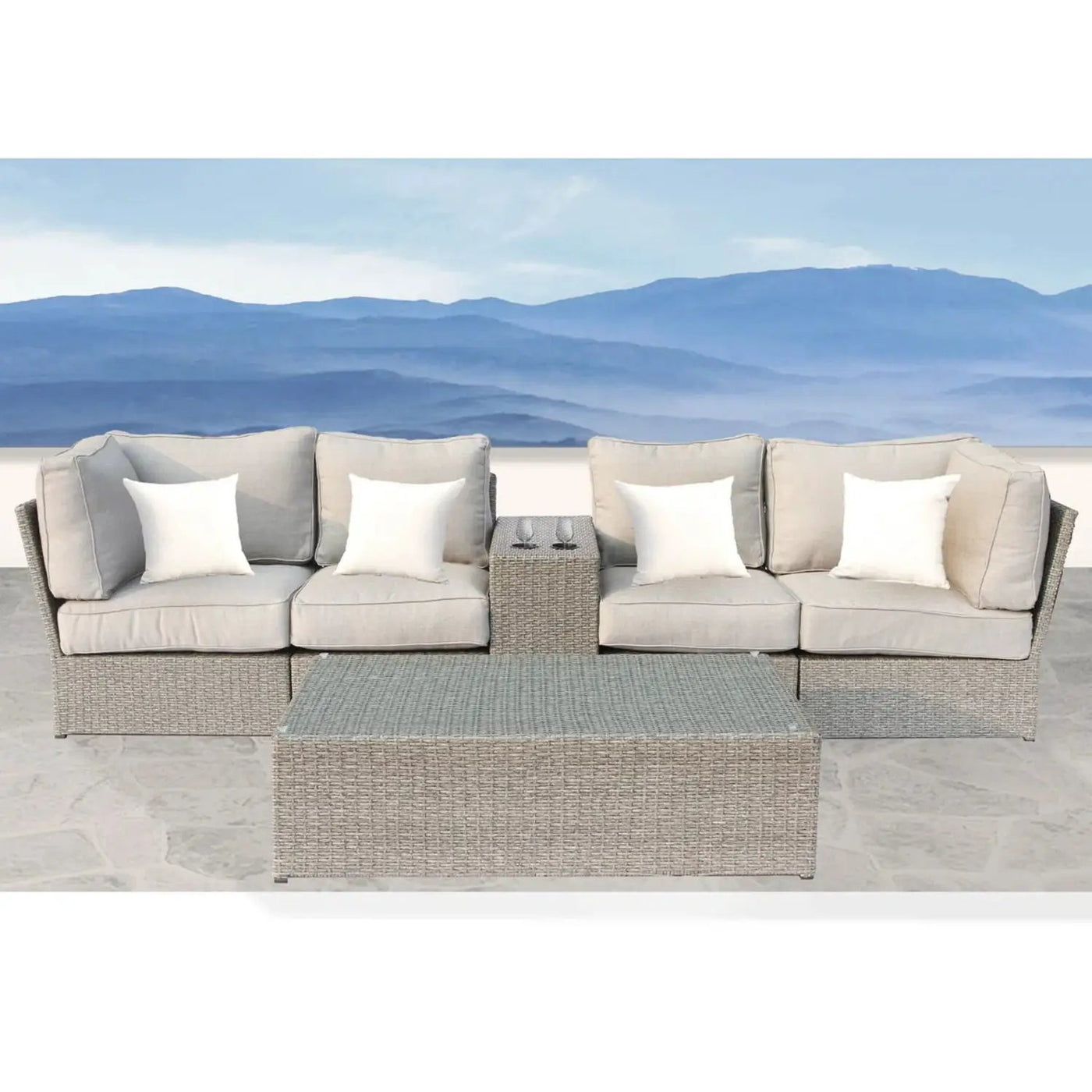Stylish Modular Wicker Patio Seating Group by HouseOfZazla