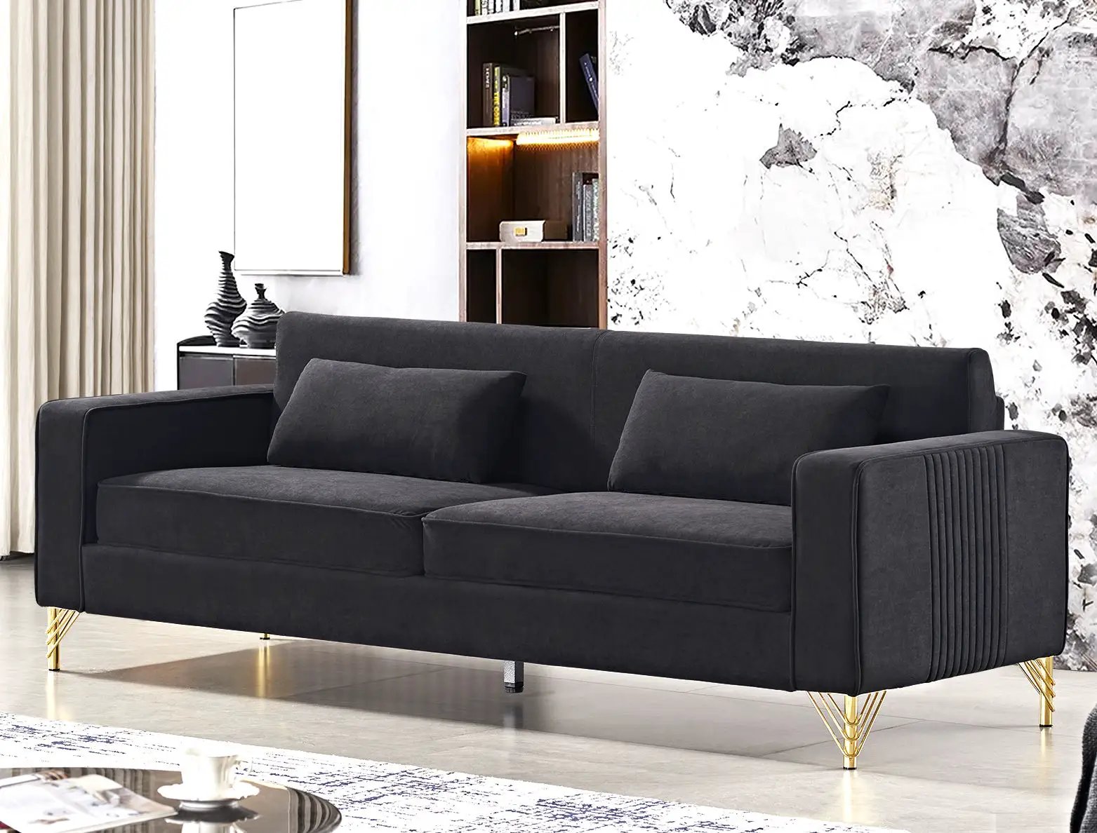 Aesthetic 3 Seater Couch With Classic Modern Appeal And Luxurious Soft Comfort by HouseOfZazla