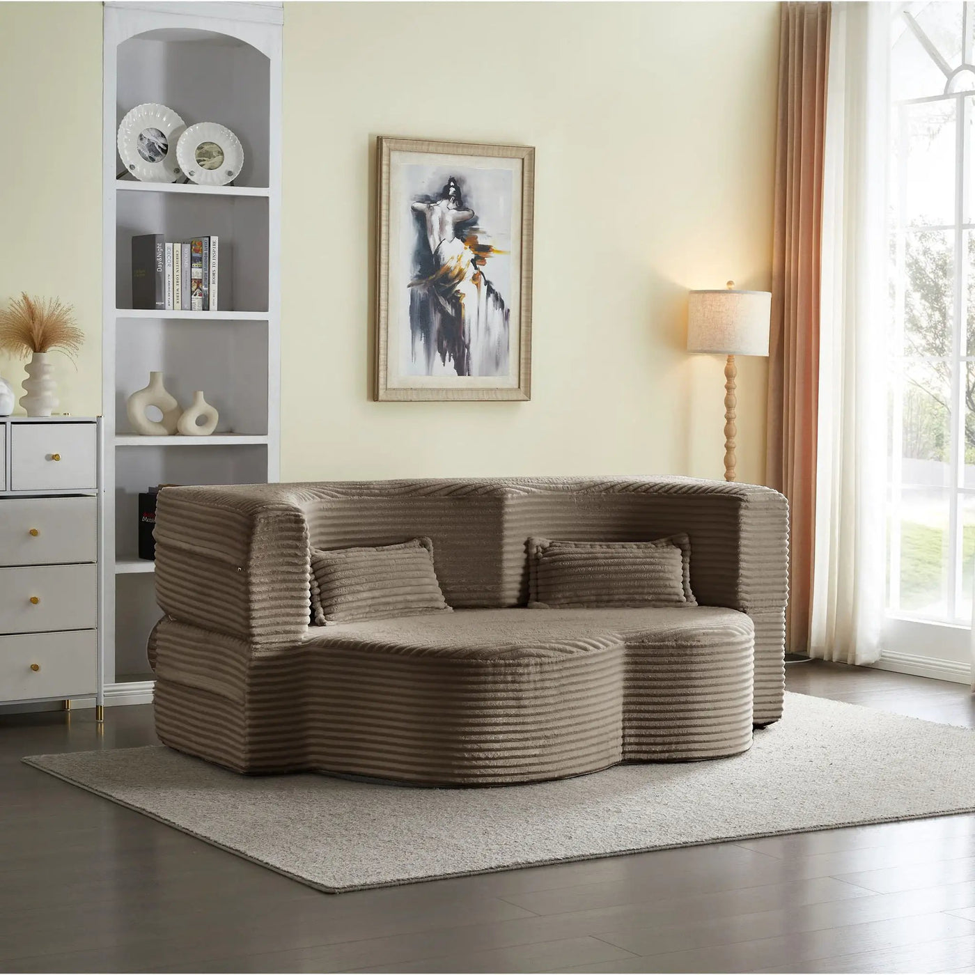 Floor Convertible Sleeper Sofa Bed With 2 Pillows by HouseOfZazla