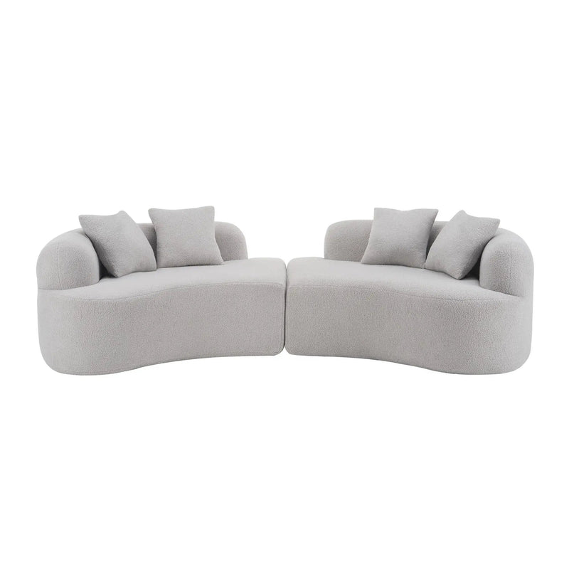 Curved 4 Seater Full Compression Sponge Sofa by Unique Piece Furniture