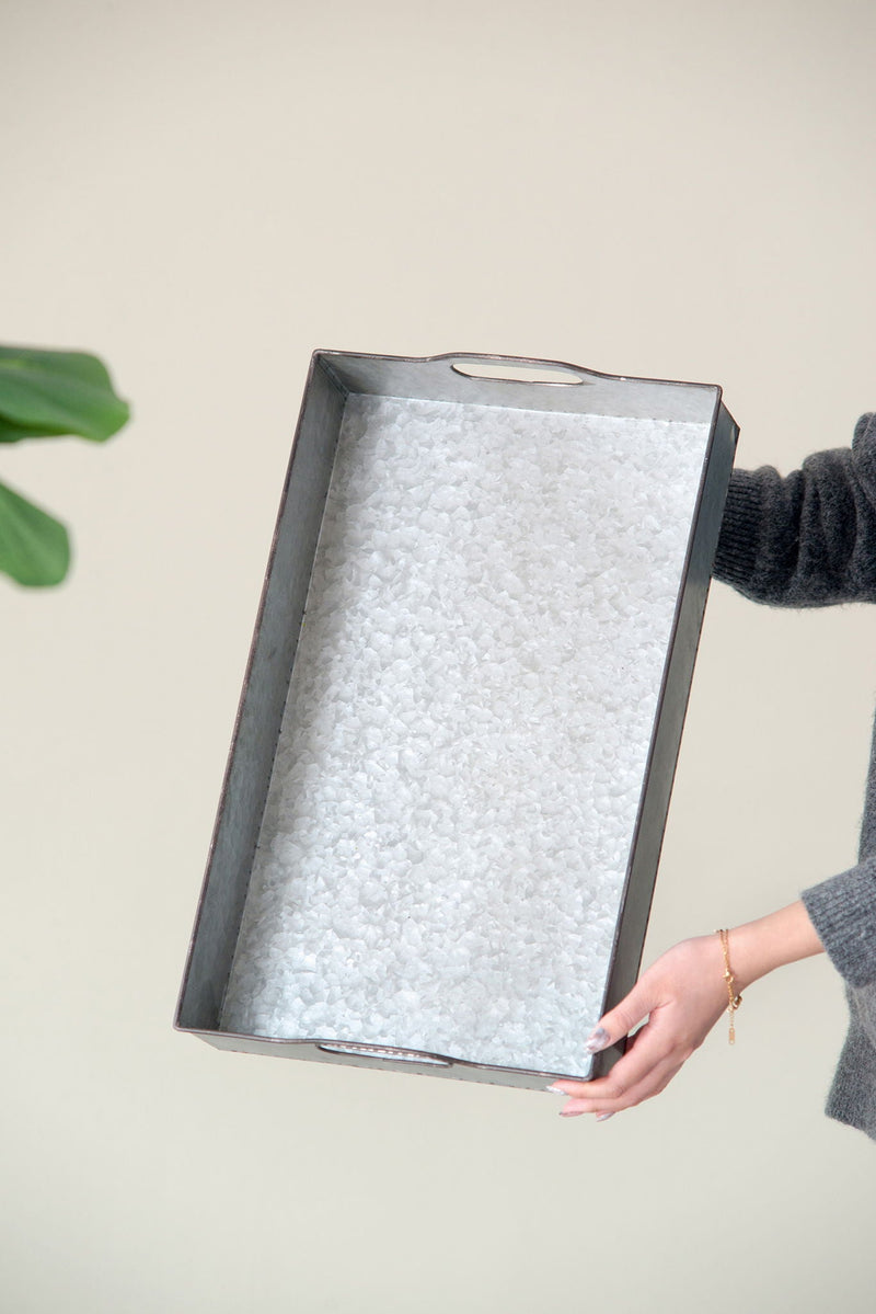 Decorative Galvanized Nesting Trays with Rustic Design - Gray, photo 15 of 19