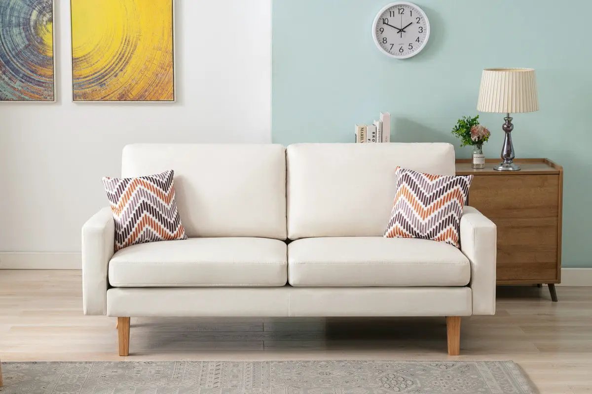 Bahamas - Minimalistic Sofa With 2 Throw Pillows by Unique Piece Furniture