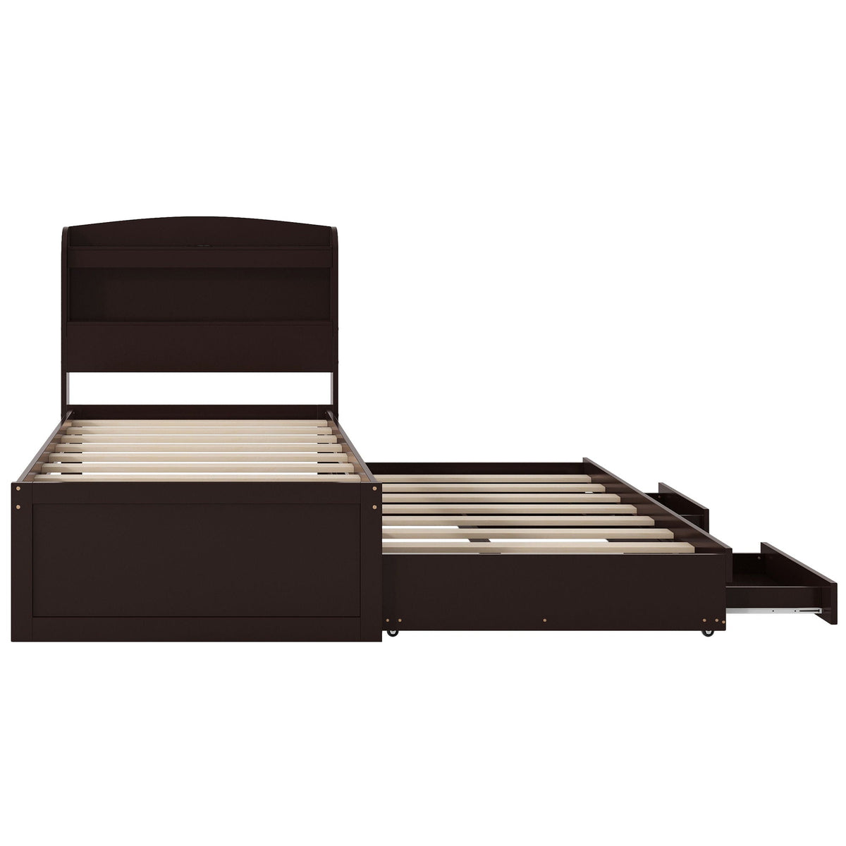 Platform Bed With LED Headboard, Charging Station, Trundle And 2 Drawers, photo 2 of 14