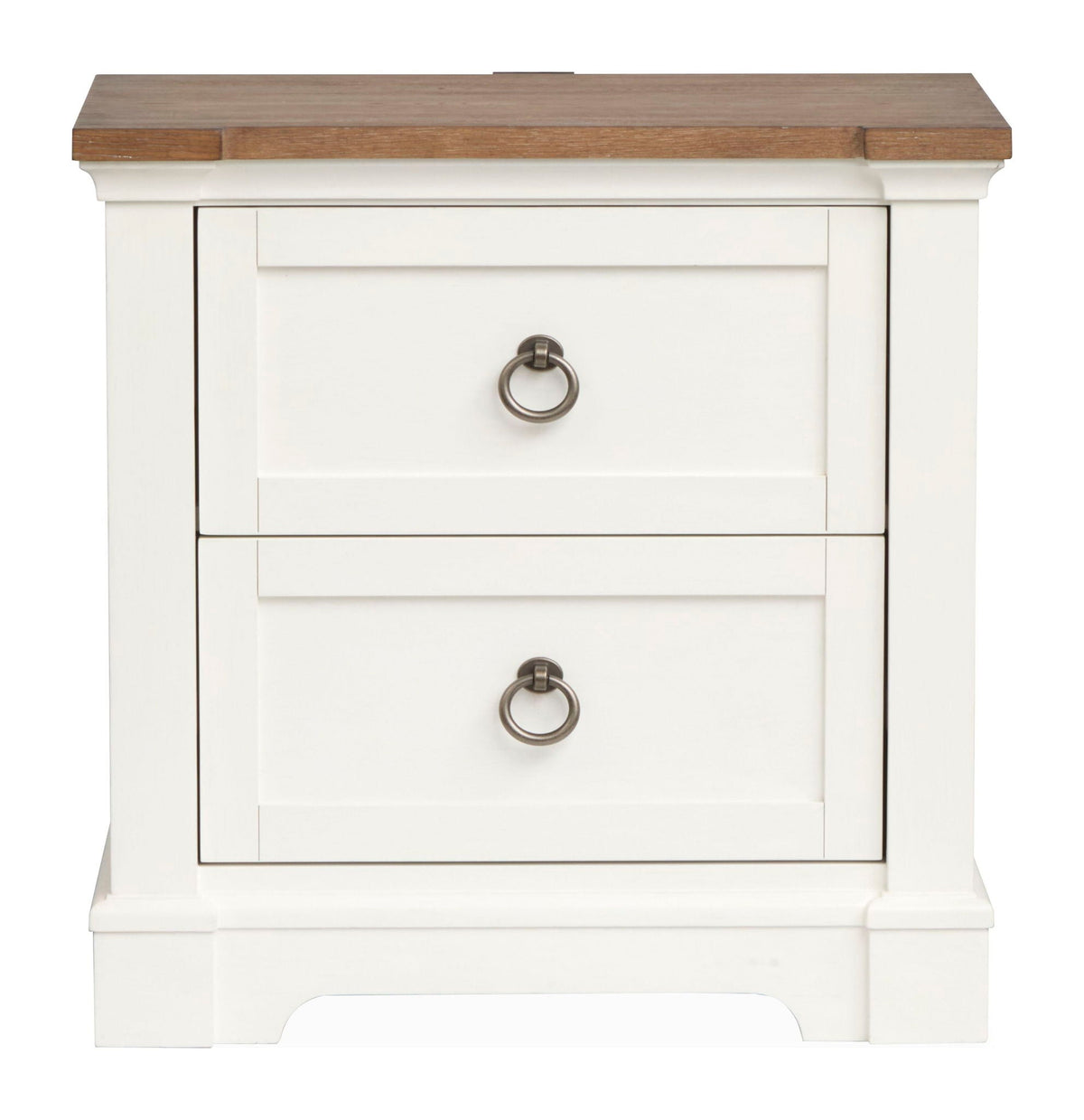 Kingston - Drawer Nightstand - Whisper White And Cerused Nutmeg, photo 6 of 7