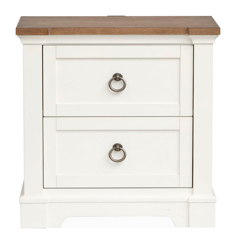 Kingston - Drawer Nightstand - Whisper White And Cerused Nutmeg, photo 6 of 7