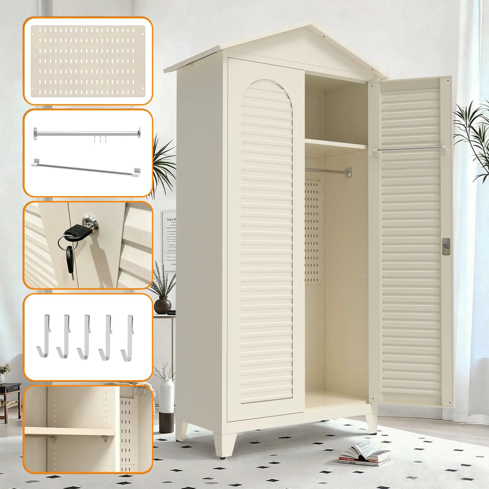 Spire79.1'' Tall Metal Tool Storage Cabinet by HouseOfZazla