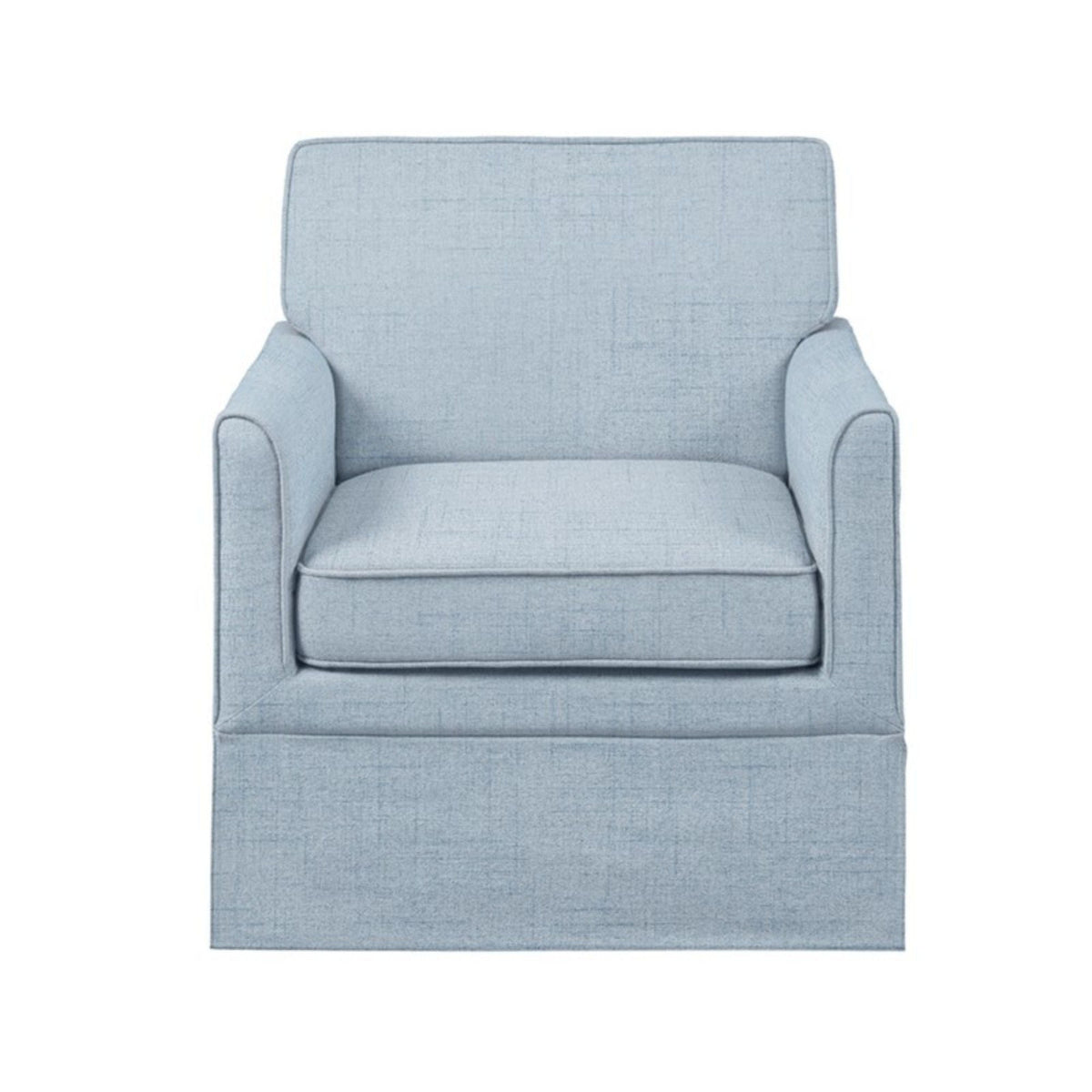 Accent Armchair with Classic Track Arm Silhouette and Skirted Base - Beige or Light Blue, photo 12 of 13
