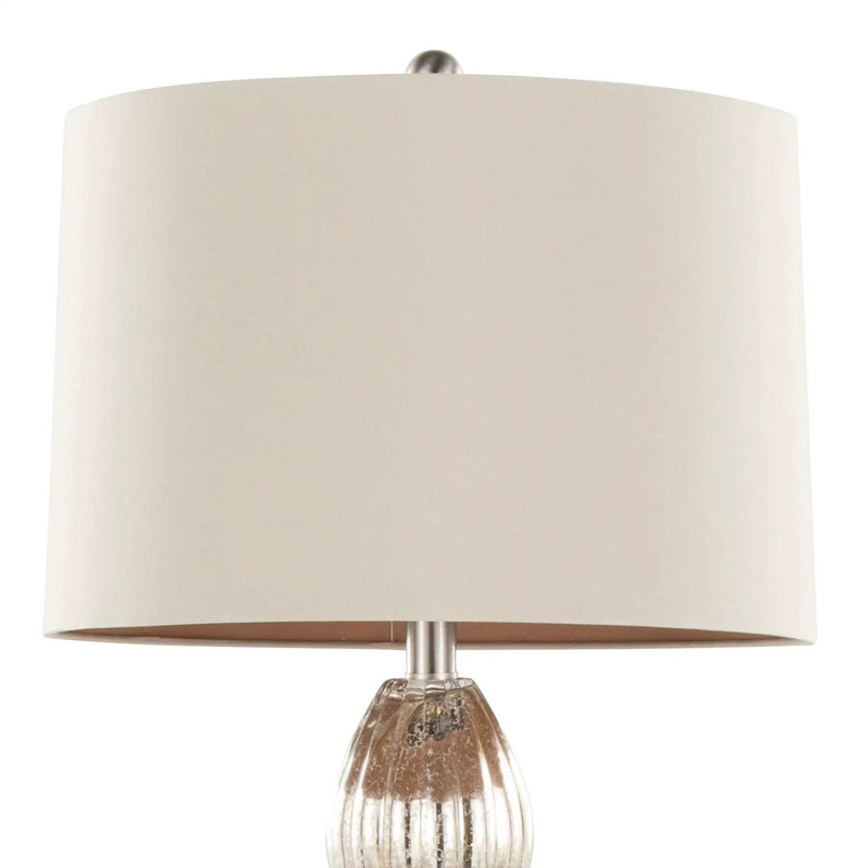 Spade - Contemporary Table Lamp (Set of 2) - Mercury / Nickel / Natural by HouseOfZazla