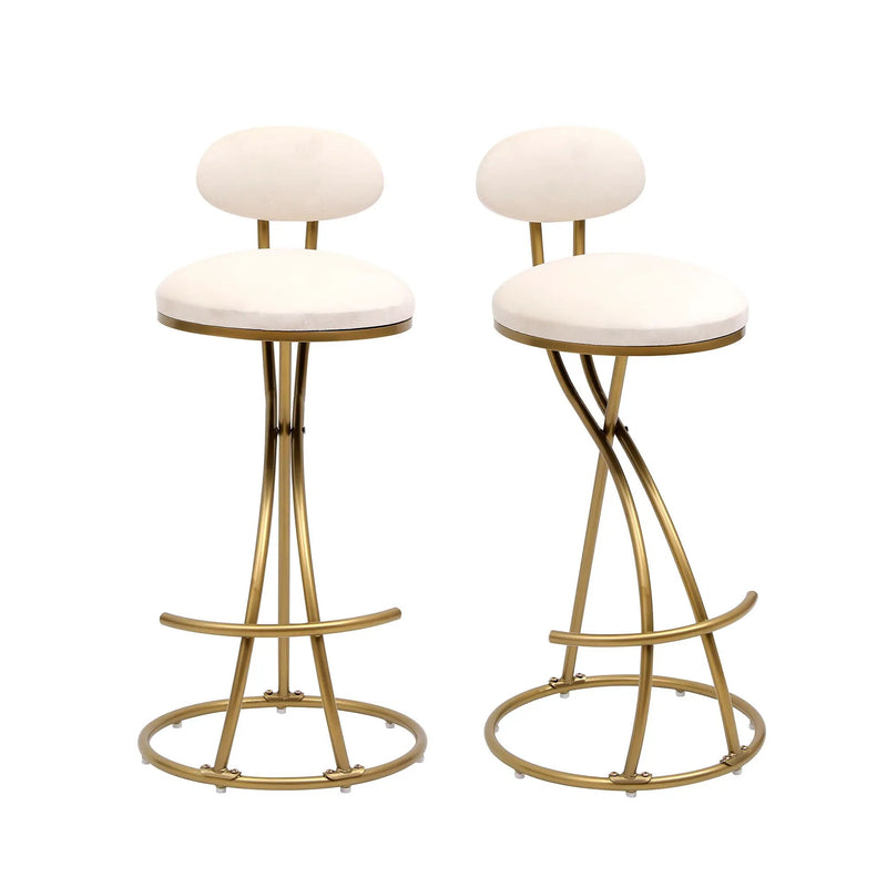 Bar Stools Upholstered Counter Height Barstools For Kitchen Island Modern Dining Chairs With Footrest (Set of 2) by Unique Piece Furniture