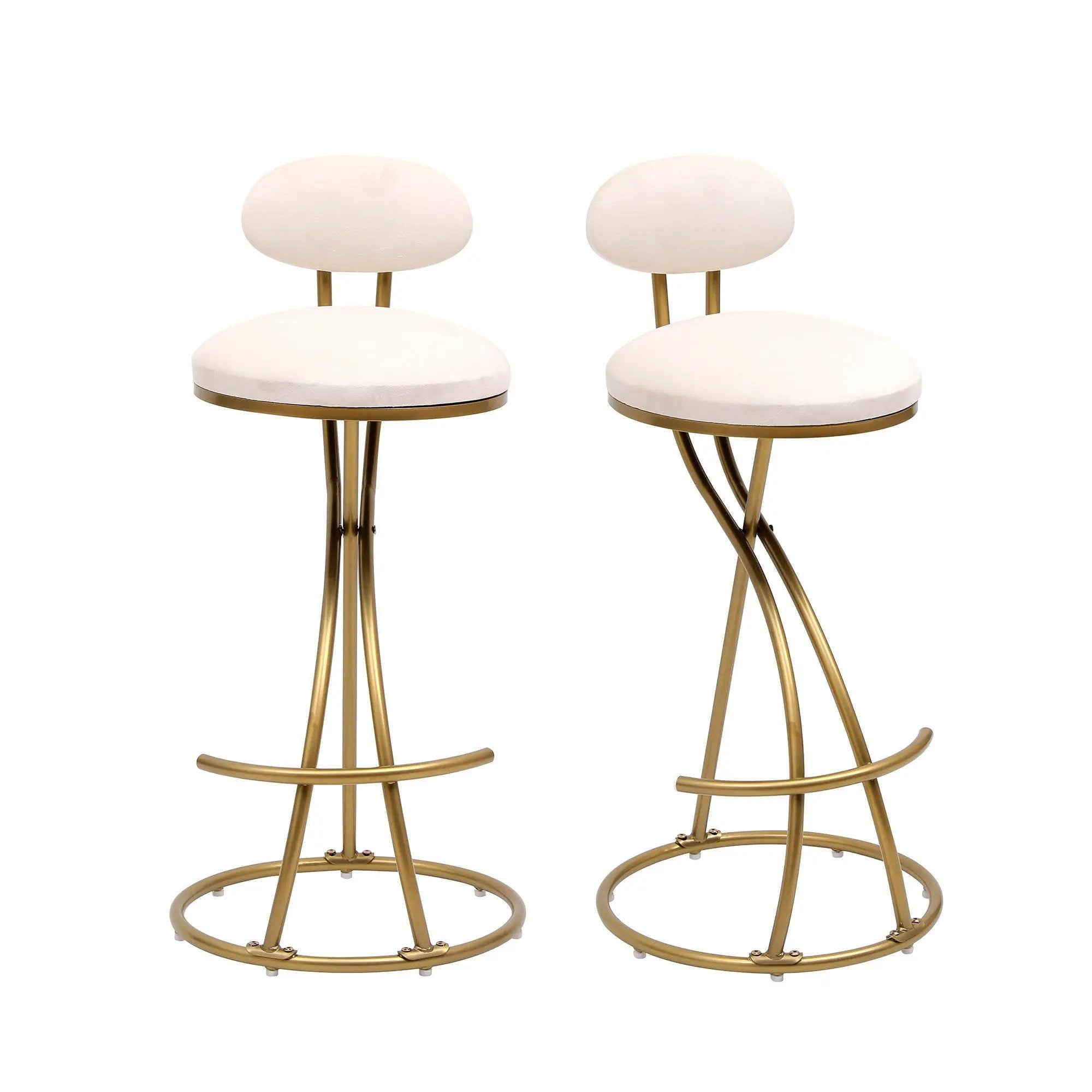 Bar Stools Upholstered Counter Height Barstools For Kitchen Island Modern Dining Chairs With Footrest (Set of 2) by HouseOfZazla