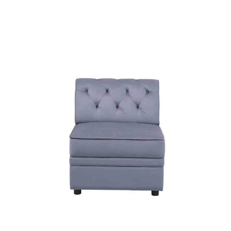 Bois II - Modular Armless Chair - Gray Velvet by Unique Piece Furniture