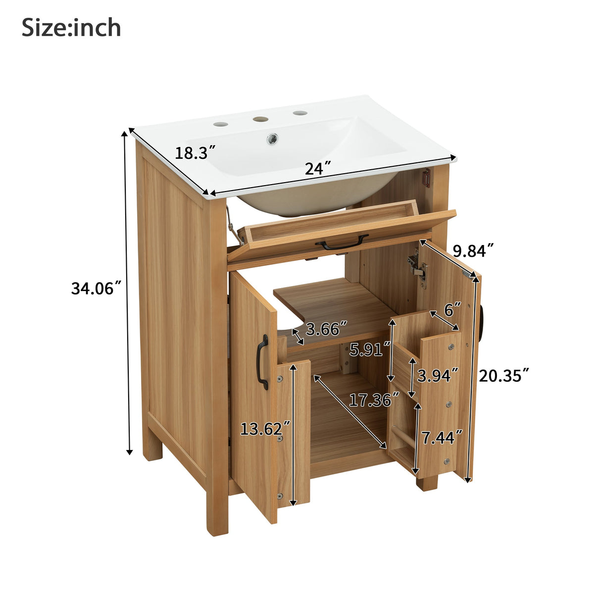 24" Bathroom Vanity with Solid Wood Frame, photo 10 of 10
