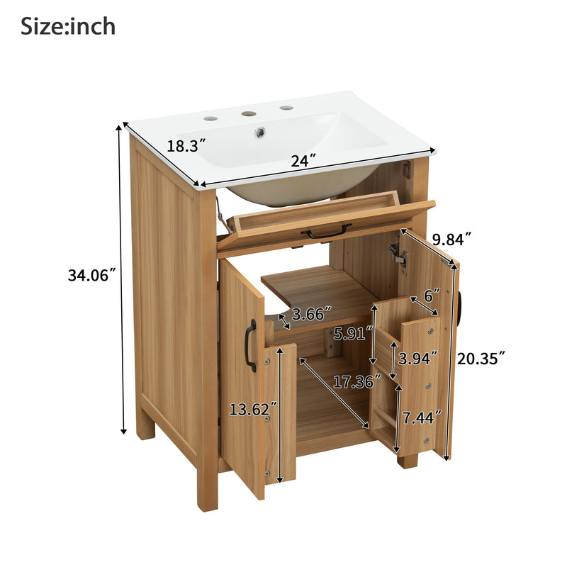 24" Bathroom Vanity with Solid Wood Frame, photo 10 of 10