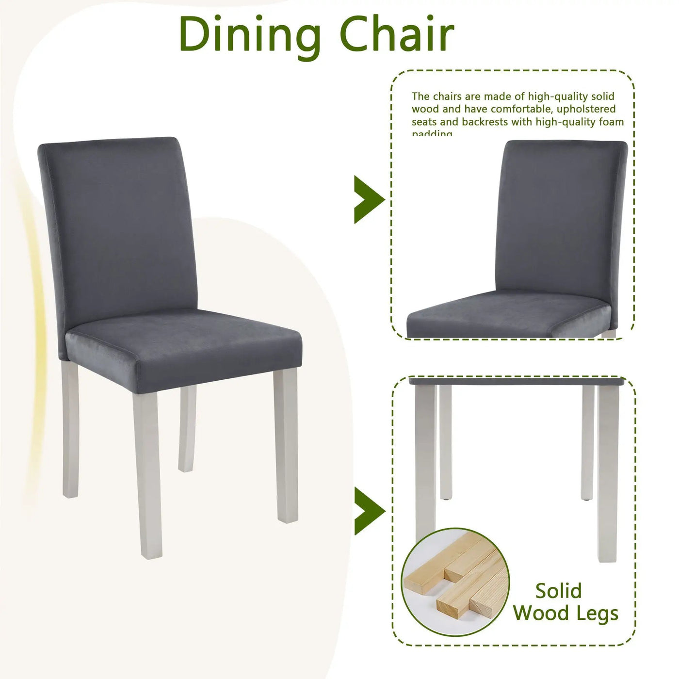 Dining Table Set, Table With A Rectangular Table And Upholstered Chairs by HouseOfZazla