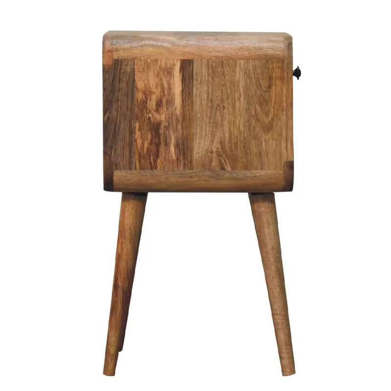 Solid Wood Mini Oak-ish Curve Lower Nightstand by HouseOfZazla