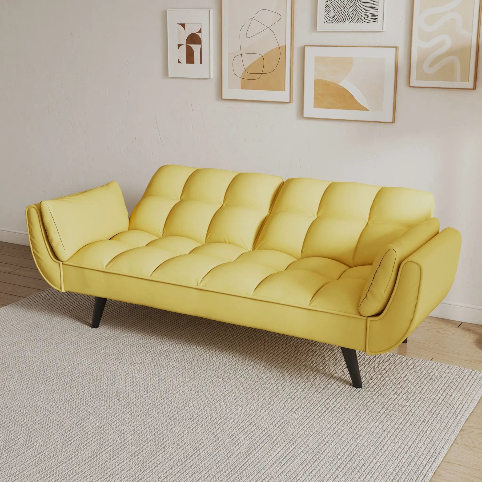 Sofa Soft Two Armrests Throw Pillow Pillow Comfortable Fit Apartment Bedroom Small Space by Unique Piece Furniture