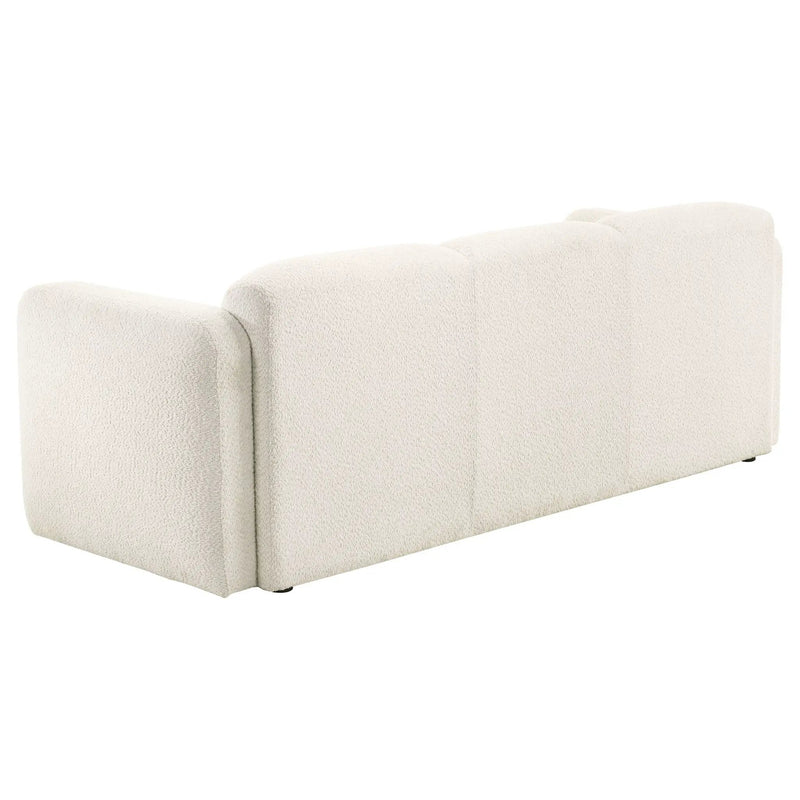 Dorset Fabric Upholstered Round Track Arm Sofa White by Unique Piece Furniture