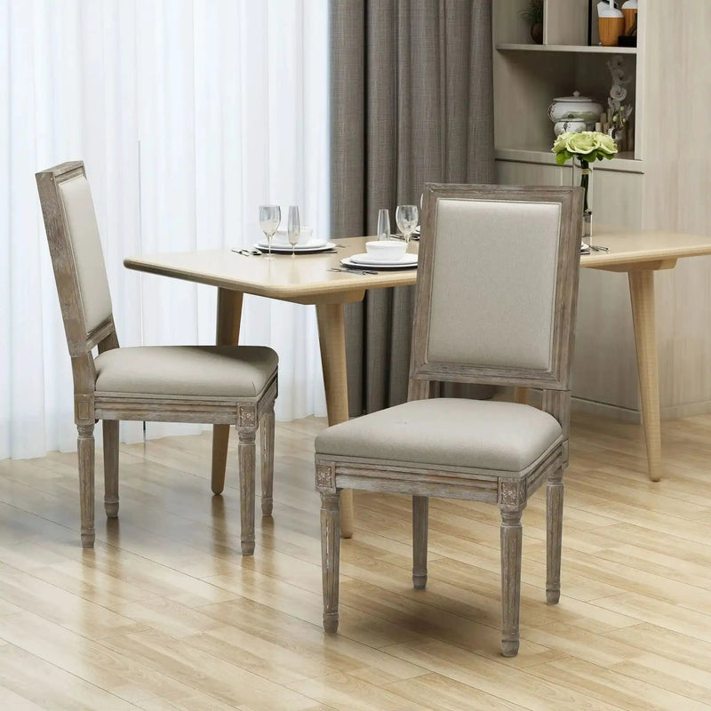 Traditional Style Dining Chair Set With Fabric Upholstery by HouseOfZazla
