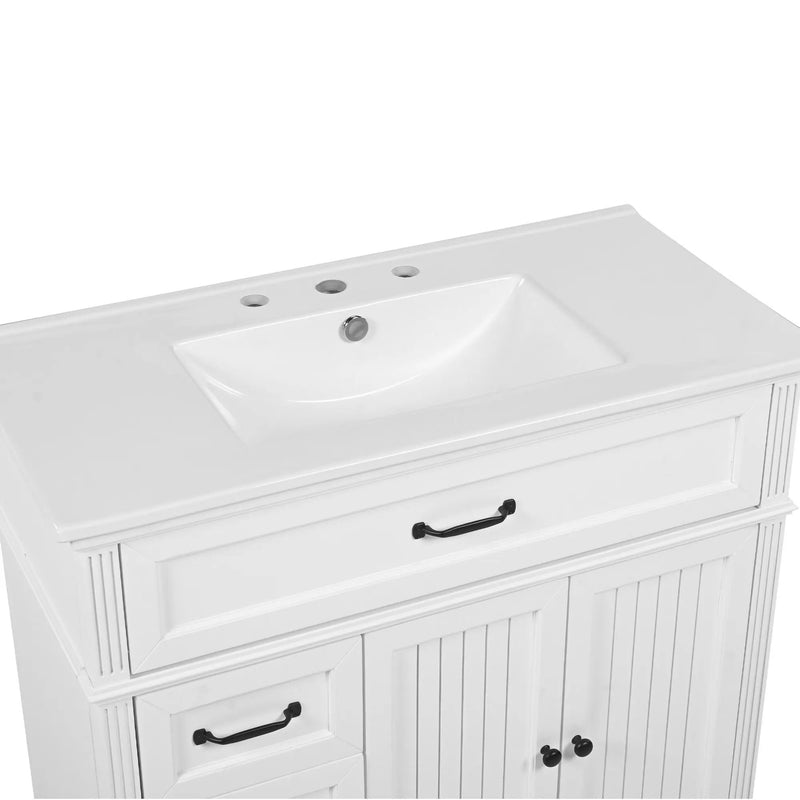 Bathroom Vanity With Sink, 2 Doors 2 Drawers, Freestanding Design by HouseOfZazla