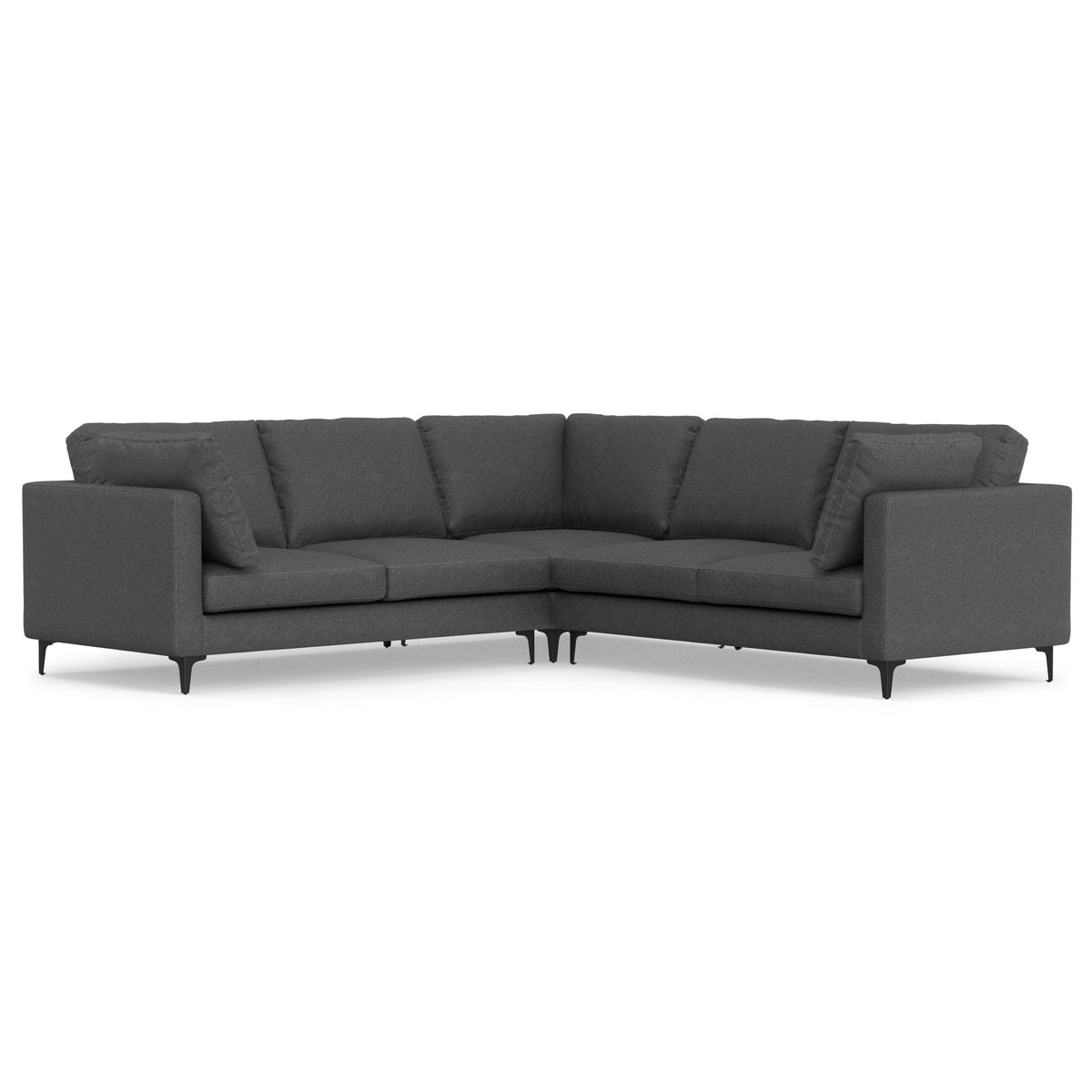 Mid Century Corner Sectional Sofa with Feather Cushions - Beige or Dark Gray, photo 13 of 15