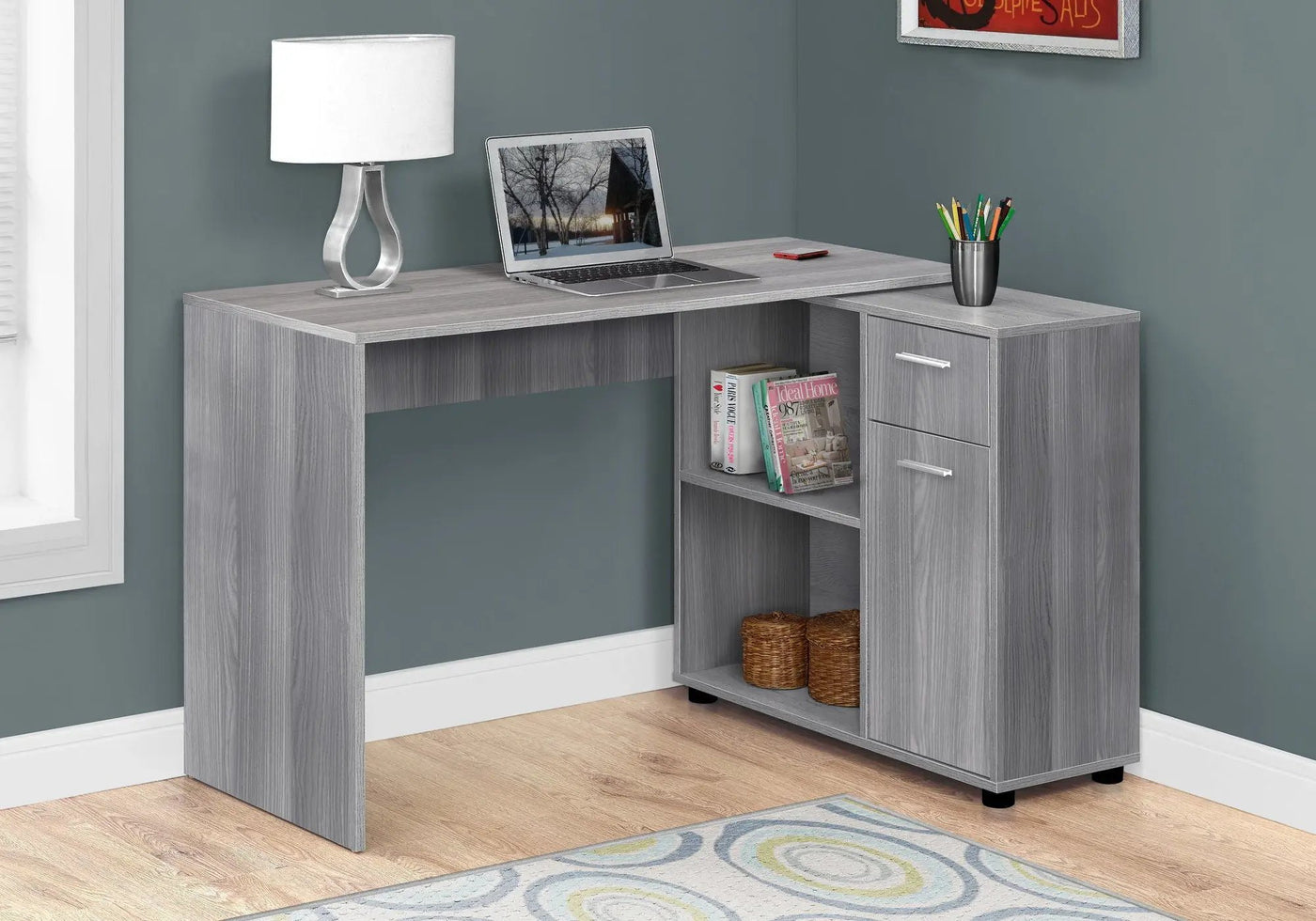 Computer Desk, Home Office, Corner, Storage Drawers, L Shape, Contemporary & Modern by HouseOfZazla