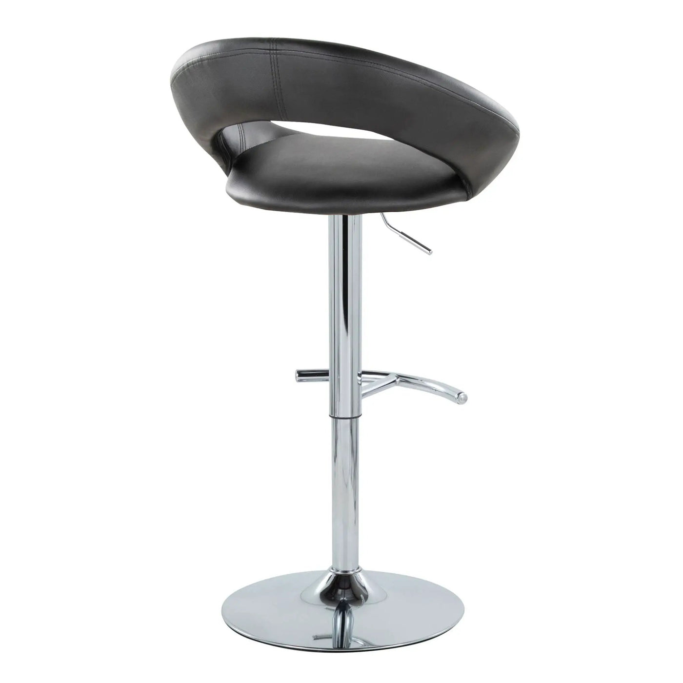 Posh - Contemporary Adjustable Barstool With Swivel With Rounded T Footrest (Set of 2) by HouseOfZazla