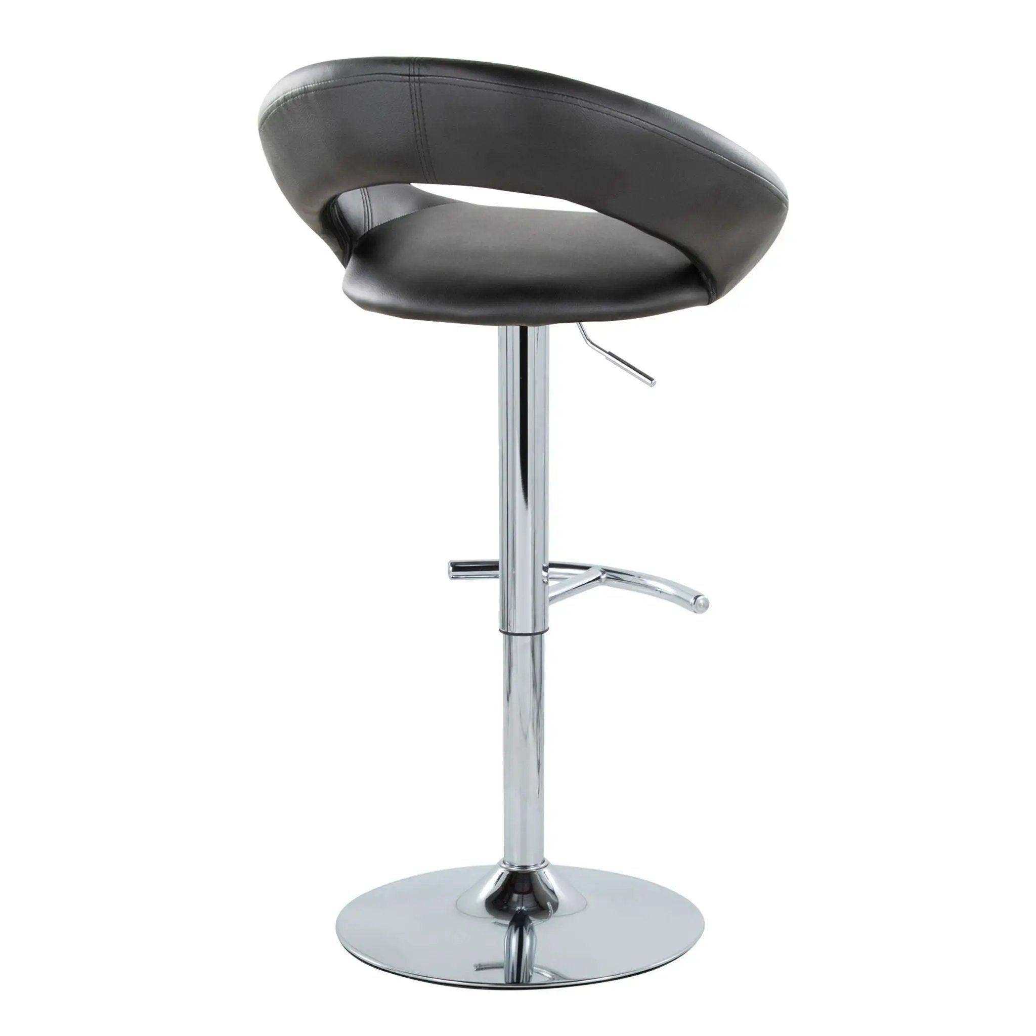 Posh - Contemporary Adjustable Barstool With Swivel With Rounded T Footrest (Set of 2) by Unique Piece Furniture