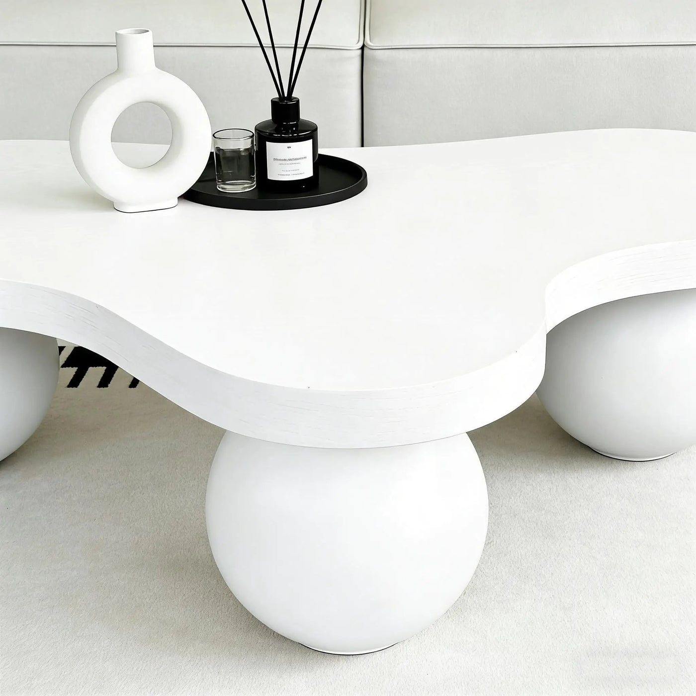 Cloud Shaped Coffee Table With 3 Ball Legs For Living Room by HouseOfZazla