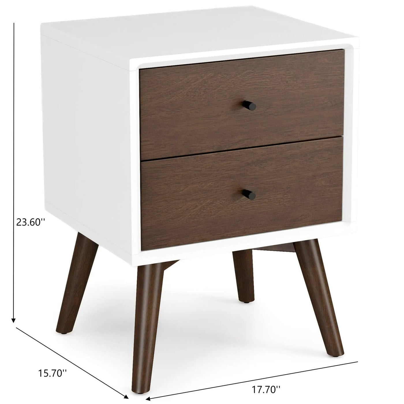 Caroline - Mid-Century Modern Style Night Stand 2 Drawer by HouseOfZazla