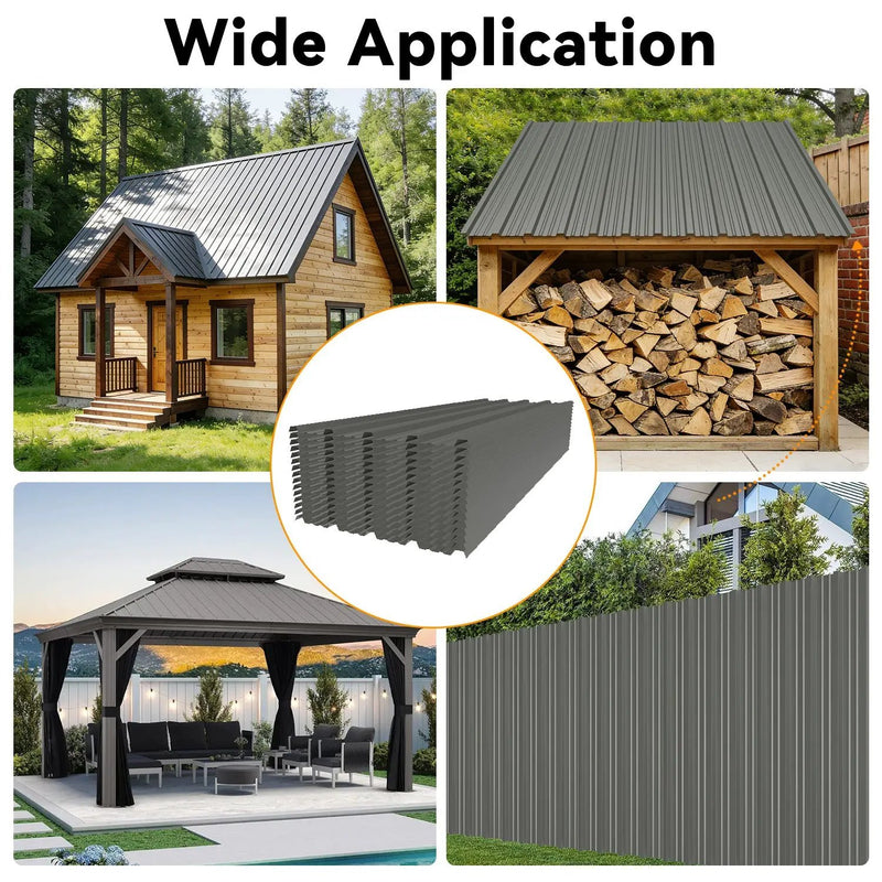 20 Pcs 42.52''X18.9'' Corrugated Metal Roofing Panels by HouseOfZazla
