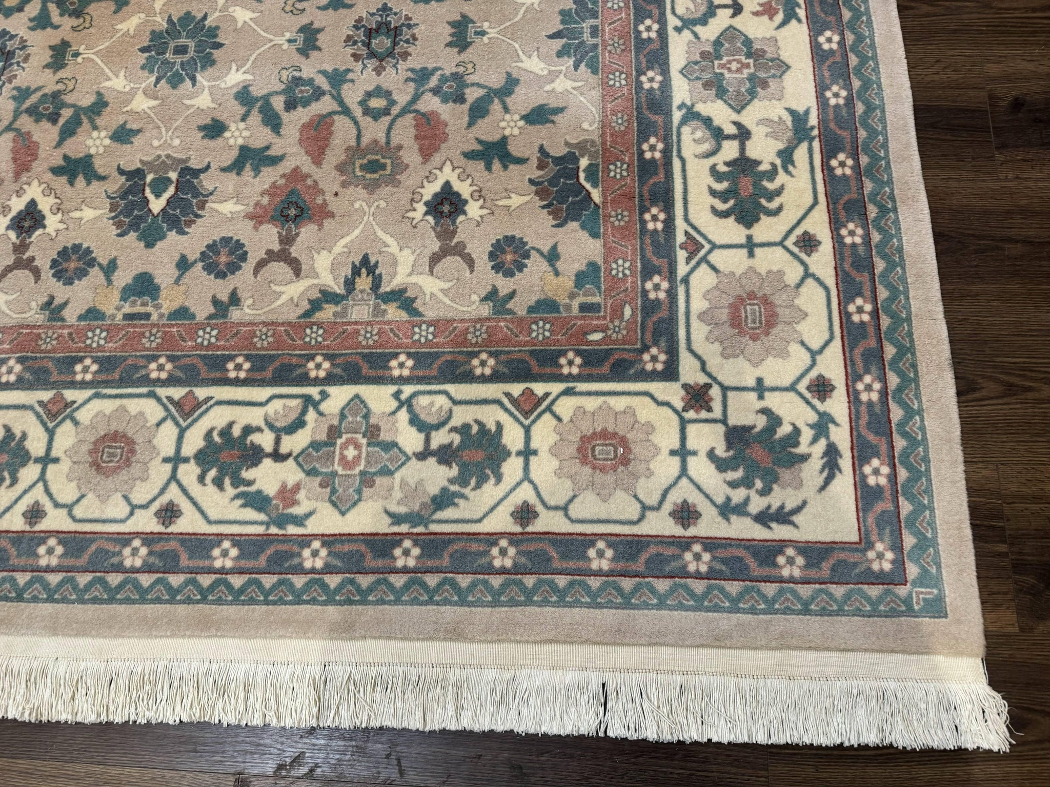 Palace Size Wool Rug 10x18, Sino Persian Kerman Rug, Oversized Hand Knotted Carpet, Light Taupe, Allover Pattern by Jewel Rugs