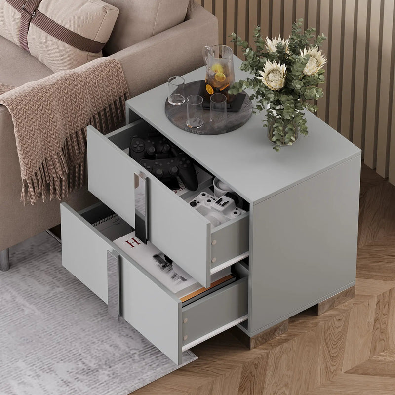 Modern End Table with Drawers by HouseOfZazla
