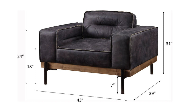 Silchester - Chair - Antique Ebony Top Grain Leather by Unique Piece Furniture